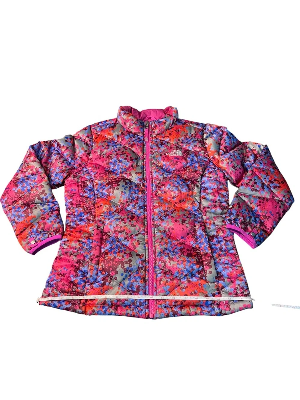 The North Face Bright Pink Girls' Quilted Puffer Ski Jacket Size 14-16